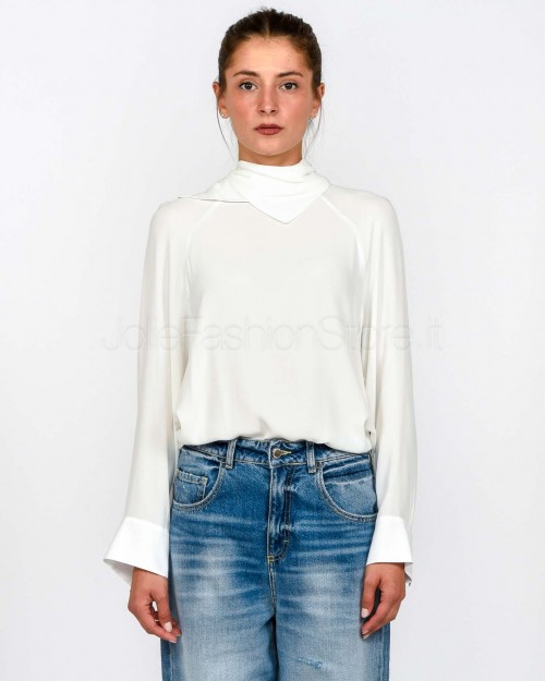 Meimeij Camicia Con Fiocco sul Retro Bianco  M5FE02 111