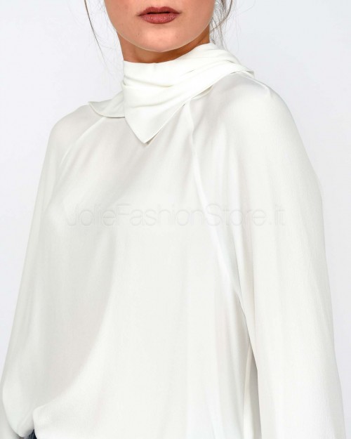 Meimeij Camicia Con Fiocco sul Retro Bianco  M5FE02 111