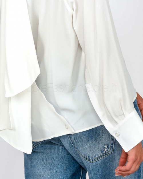 Meimeij Camicia Con Fiocco sul Retro Bianco  M5FE02 111