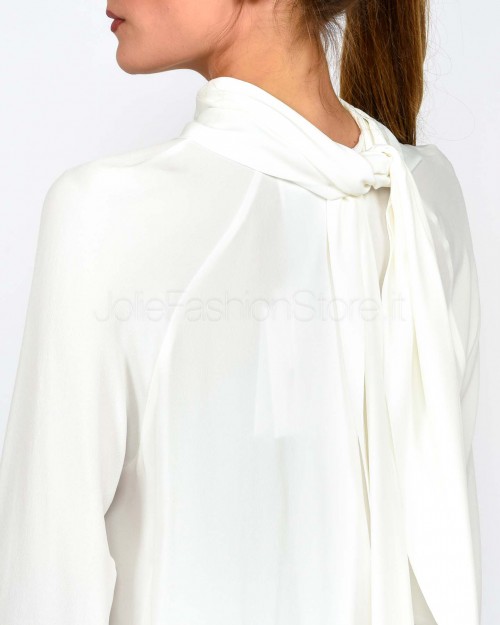 Meimeij Camicia Con Fiocco sul Retro Bianco  M5FE02 111