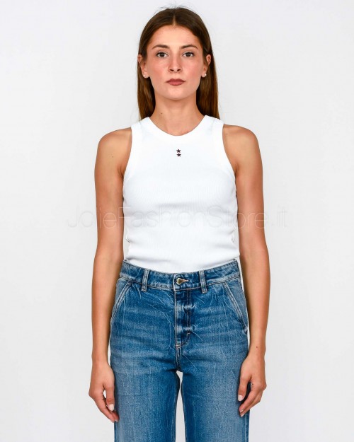 Icon Denim Canotta Bianca Stelline Bordeaux  RAYA J815