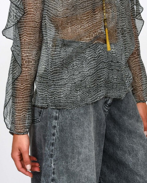 Elisabetta Franchi Camicia Stampa Effetto Pitonato  CA12757E2 110