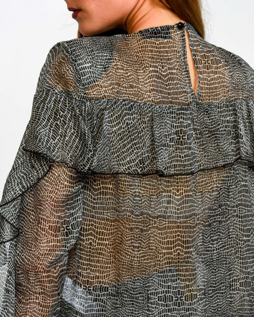 Elisabetta Franchi Camicia Stampa Effetto Pitonato  CA12757E2 110