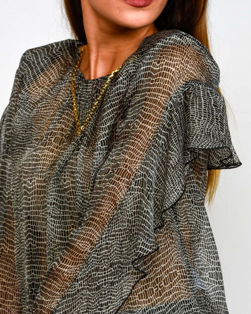 Elisabetta Franchi Camicia Stampa Effetto Pitonato  CA12757E2 110