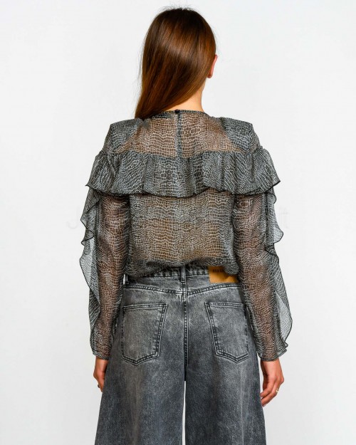 Elisabetta Franchi Camicia Stampa Effetto Pitonato  CA12757E2 110