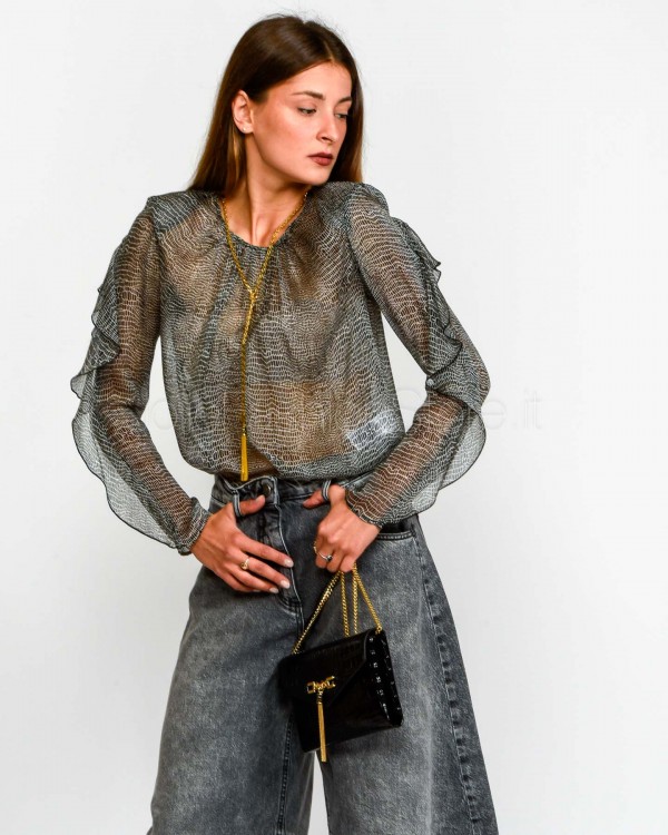 Elisabetta Franchi Camicia Stampa Effetto Pitonato  CA12757E2 110