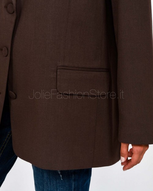 Actualee Giacca Monopetto Marrone  15168 BROWN