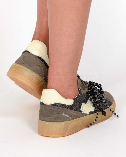 Gio+ Sneakers Grigio Glitter  BLUE 44