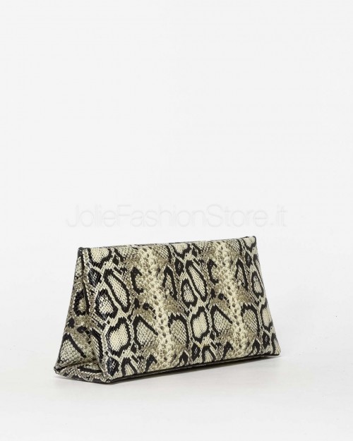 Mouliebre Pochette Pitone Stampato Modello Carlotta  CARLOTTA ROCCIA FREDDO