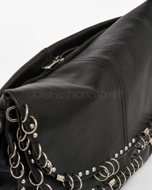 Patrizia Pepe Borsa Radical Boho in Pelle con Piercing Nero  8B0519 L163 K103