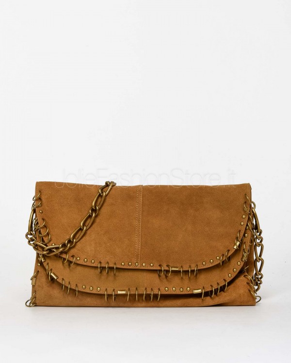 Patrizia Pepe Borsa Radical Boho Scamosciata con Piercing Natural  8B0519 L152 B768