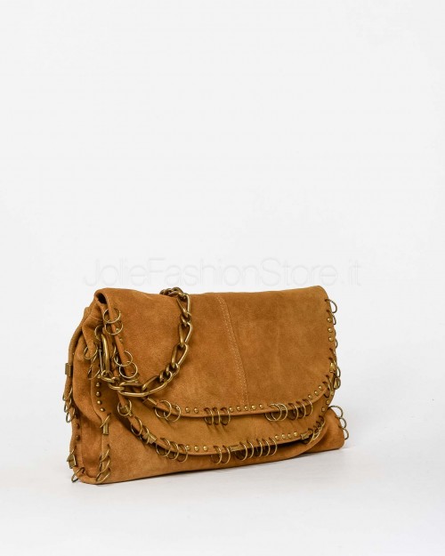 Patrizia Pepe Borsa Radical Boho Scamosciata con Piercing Natural  8B0519 L152 B768