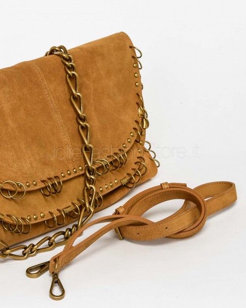 Patrizia Pepe Borsa Radical Boho Scamosciata con Piercing Natural  8B0519 L152 B768