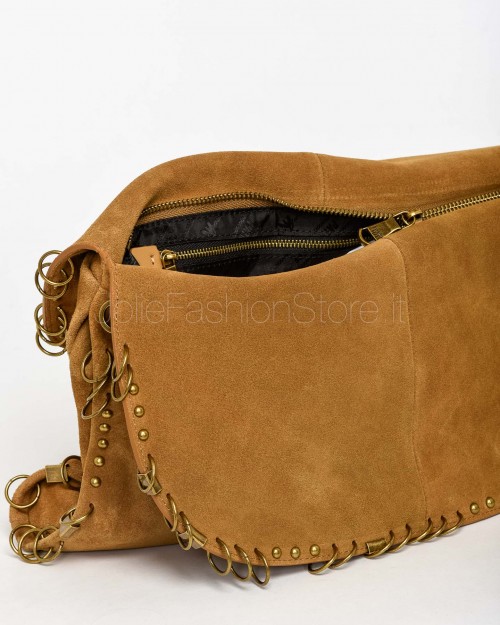 Patrizia Pepe Borsa Radical Boho Scamosciata con Piercing Natural  8B0519 L152 B768
