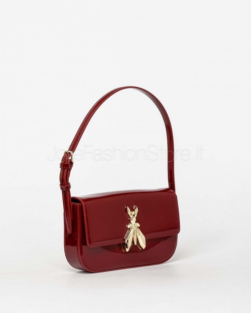 Patrizia Pepe Borsa a Spalla "ESSENTIAL" Fly in Pelle Verniciata Glossy Red  8B0231 L125 R398