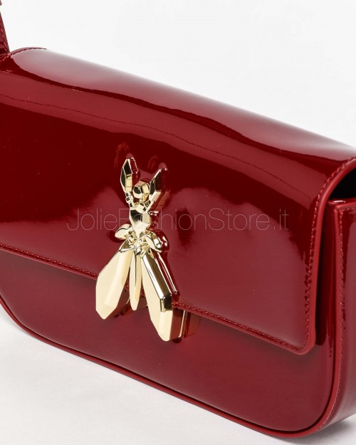 Patrizia Pepe Borsa a Spalla "ESSENTIAL" Fly in Pelle Verniciata Glossy Red  8B0231 L125 R398