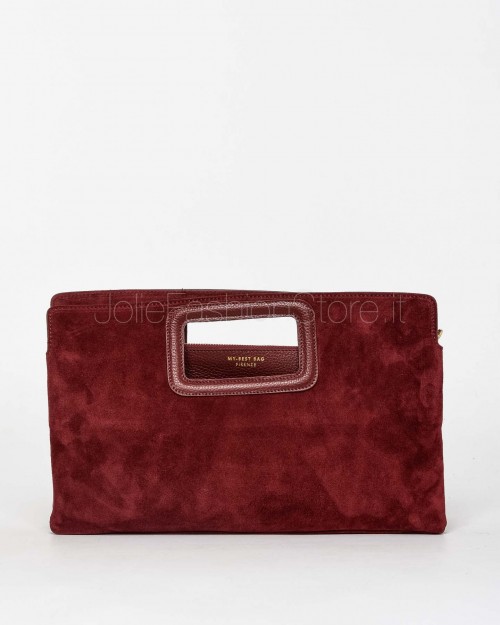 My Best Bag Borsa a Mano Bordeaux Modello Viktoria 38x23x7
