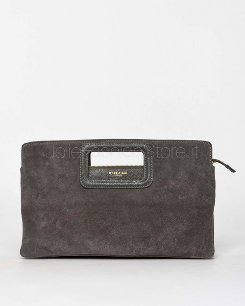 My Best Bag Borsa a Mano Grigio Modello Viktoria 38x23x7
