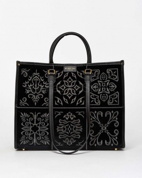 My Best Bag Tote a Mano Nero Modello Atena Lisbona Velvet