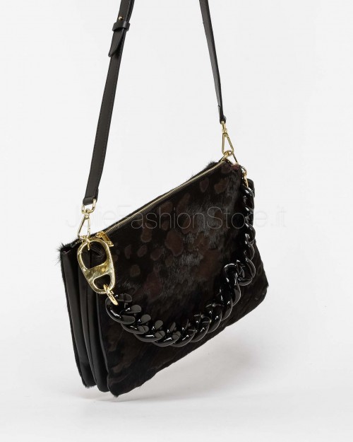 My Best Bag Borsa 3 Scomparti Leopardato Cioccolato Modello Reflex Cavallino  F1-MYB-1021 CHOCOLATE