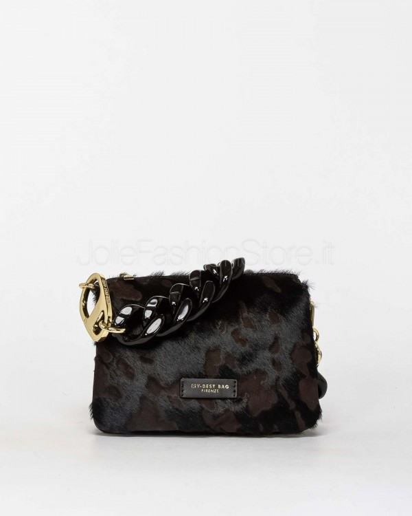 My Best Bag Borsa 3 Scomparti Leopardato Cioccolato Modello Reflex Cavallino  F1-MYB-1022 CHOCOLATE