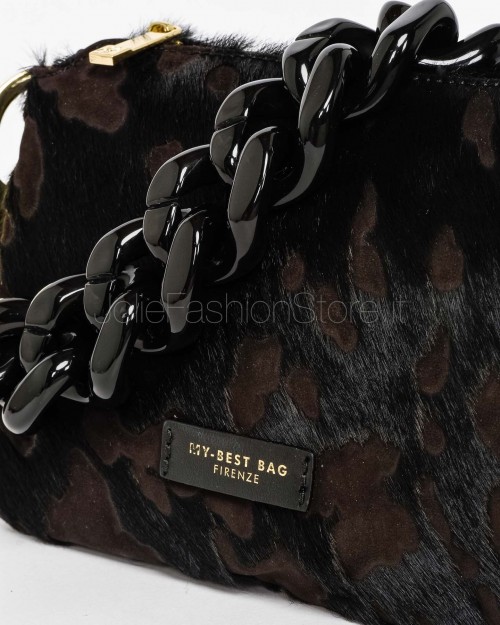 My Best Bag Borsa 3 Scomparti Leopardato Cioccolato Modello Reflex Cavallino  F1-MYB-1022 CHOCOLATE