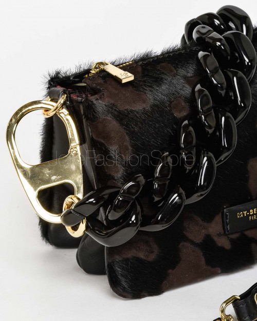 My Best Bag Borsa 3 Scomparti Leopardato Cioccolato Modello Reflex Cavallino  F1-MYB-1022 CHOCOLATE