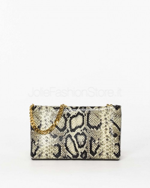 Mouliebre Borsa In Pelle Stampa Pitone Grigio Modello Carlottina
