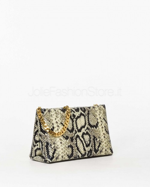 Mouliebre Borsa In Pelle Stampa Pitone Modello Carlottina  CARLOTTINA ROCCIA FREDDA