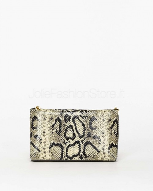 Mouliebre Borsa In Pelle Stampa Pitone Modello Carlottina  CARLOTTINA ROCCIA FREDDA
