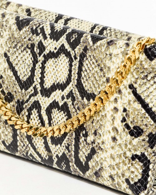 Mouliebre Borsa In Pelle Stampa Pitone Grigio Modello Carlottina  CARLOTTINA ROCCIA FREDDA