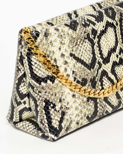 Mouliebre Borsa In Pelle Stampa Pitone Modello Carlottina  CARLOTTINA ROCCIA FREDDA