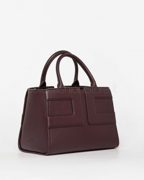 Elisabetta Franchi Borsa Tote Piccola Con Logo in Rilievo Merlot  BS35A56E2 EA4