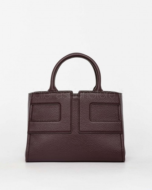 Elisabetta Franchi Borsa Tote Piccola Con Logo in Rilievo Merlot  BS35A56E2 EA4