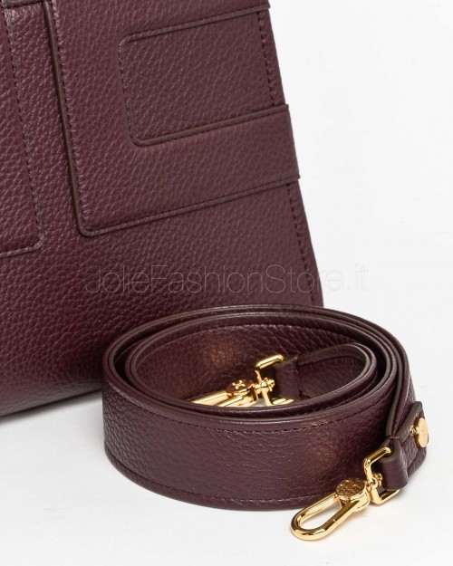 Elisabetta Franchi Borsa Tote Piccola Con Logo in Rilievo Merlot  BS35A56E2 EA4