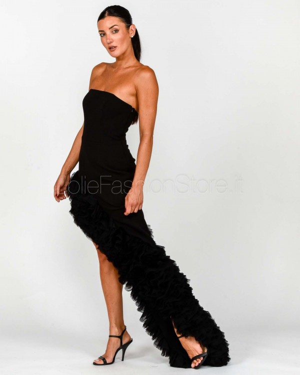 Alessandro Legora Abito Con Rouches Nero  AT104 NERO