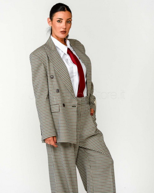 Jacqueur Giacca Doppiopetto Fantasia Check Multicolore