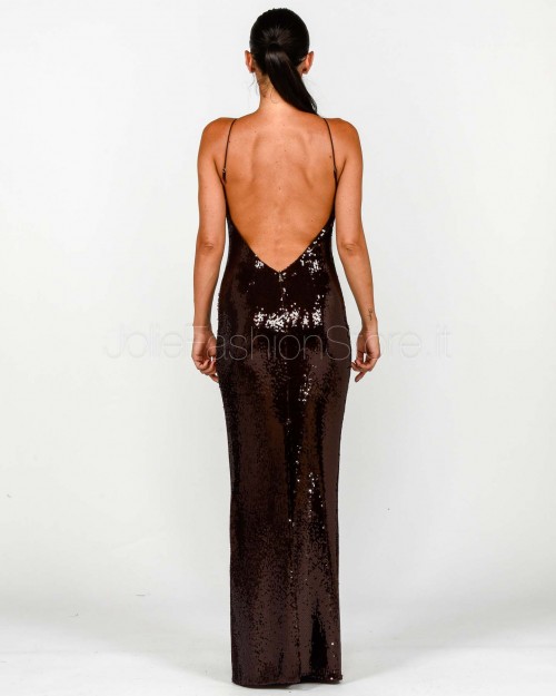 Patrizia Pepe Abito Lungo in Tulle con Paillettes Purple Red Sequins  8A1567 J326 M549