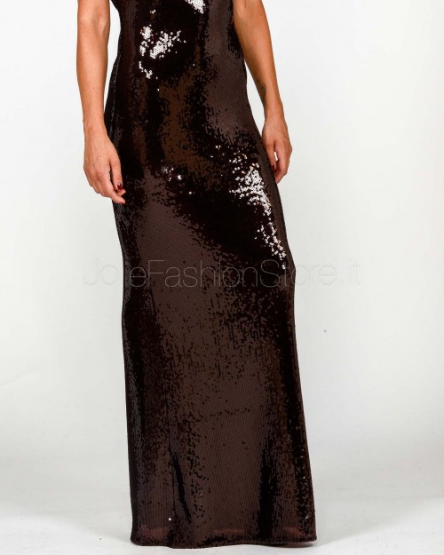 Patrizia Pepe Abito Lungo in Tulle con Paillettes Purple Red Sequins  8A1567 J326 M549