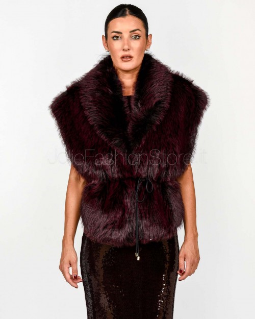 Patrizia Pepe Gilet Revesibile Purple Red Eco Fur  8F0063 E072 R871