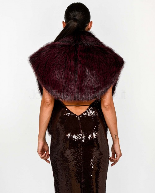 Patrizia Pepe Gilet Revesibile Purple Red Eco Fur  8F0063 E072 R871