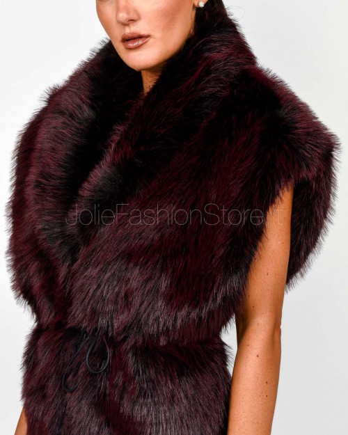 Patrizia Pepe Gilet Revesibile Purple Red Eco Fur  8F0063 E072 R871