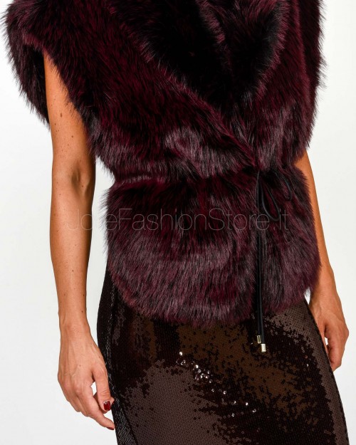 Patrizia Pepe Gilet Revesibile Purple Red Eco Fur  8F0063 E072 R871