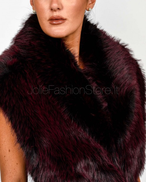 Patrizia Pepe Gilet Revesibile Purple Red Eco Fur  8F0063 E072 R871