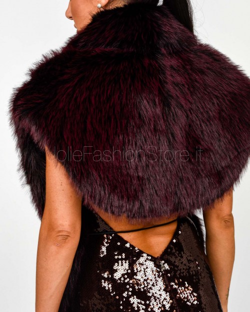 Patrizia Pepe Gilet Revesibile Purple Red Eco Fur  8F0063 E072 R871