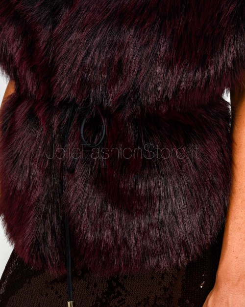Patrizia Pepe Gilet Revesibile Purple Red Eco Fur  8F0063 E072 R871