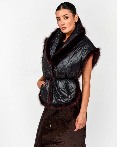 Patrizia Pepe Gilet Revesibile Purple Red Eco Fur  8F0063 E072 R871