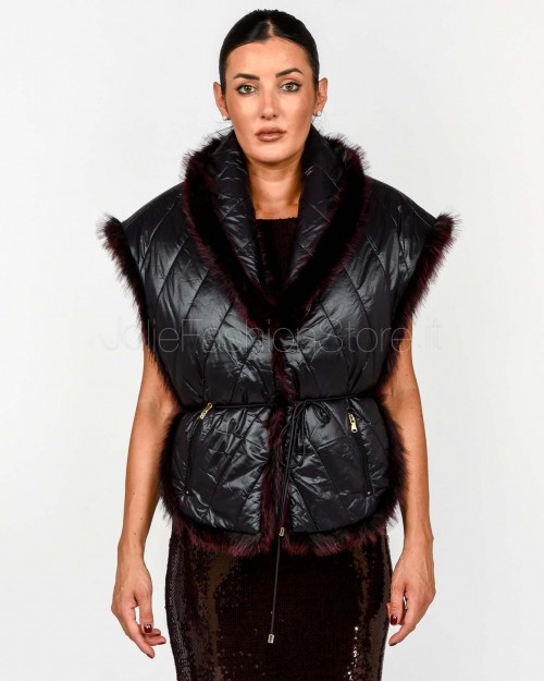 Patrizia Pepe Gilet Revesibile Purple Red Eco Fur  8F0063 E072 R871