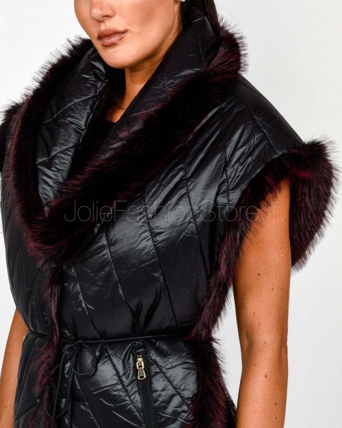 Patrizia Pepe Gilet Revesibile Purple Red Eco Fur  8F0063 E072 R871