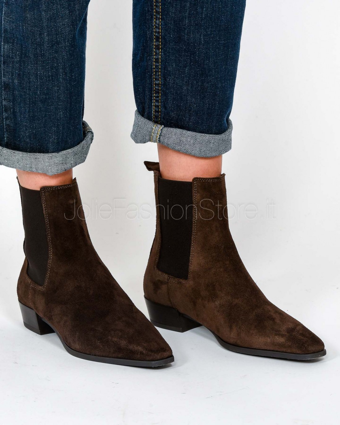 Copenhagen Stivaletto in Suede Chocolate
